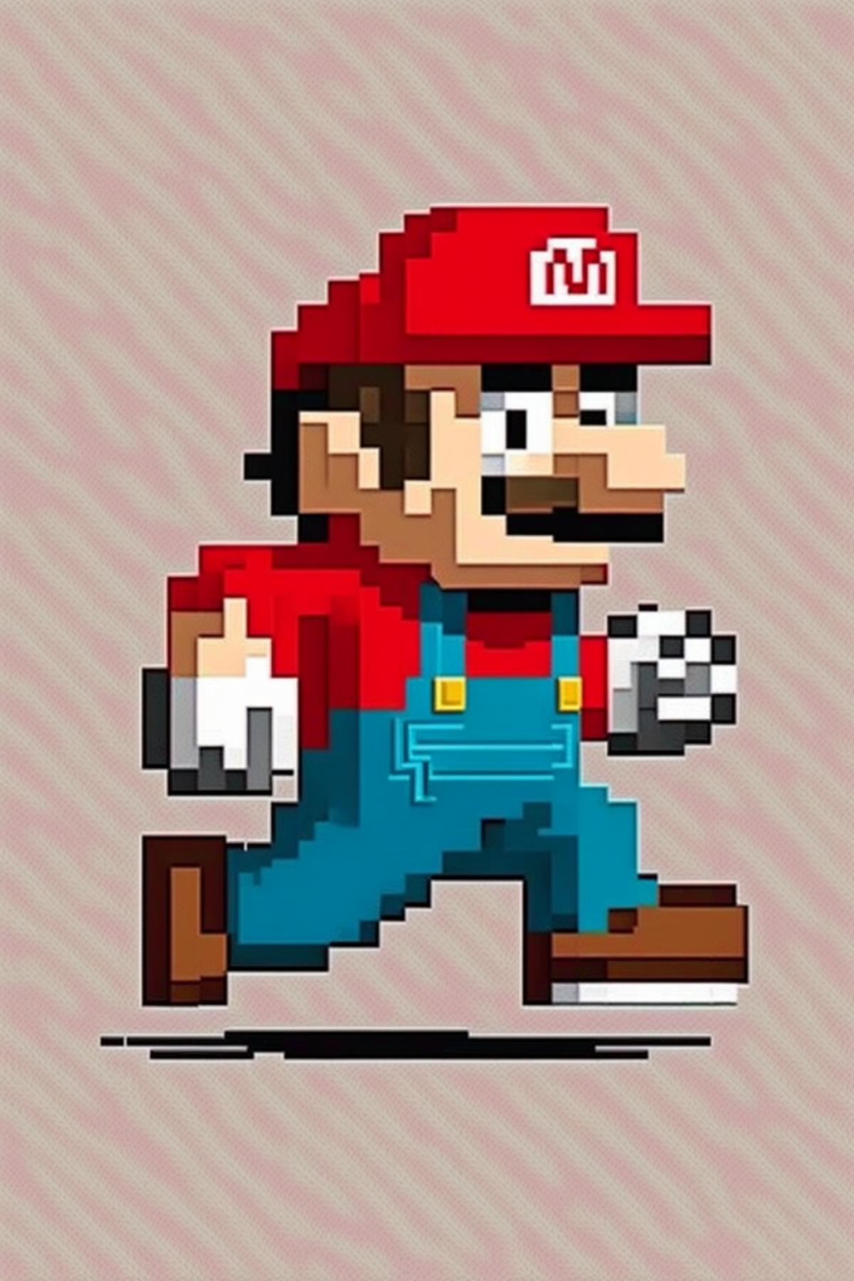 super mario bros, pixel art