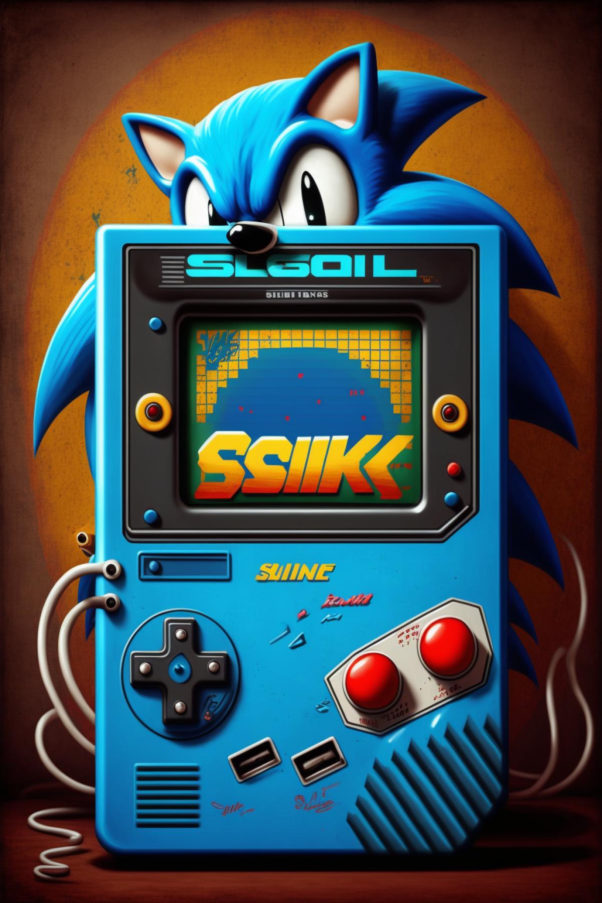 Screensaver of the game sonic from the game console sega :: style 64 bit