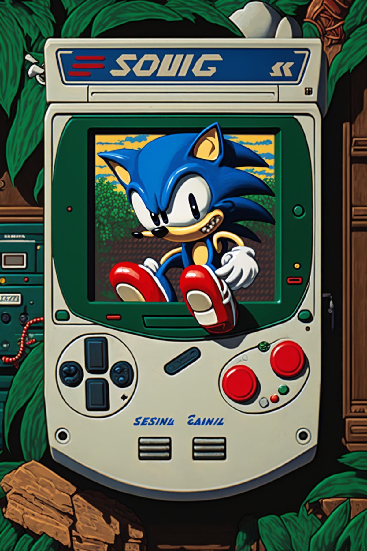 Screensaver of the game sonic from the game console sega