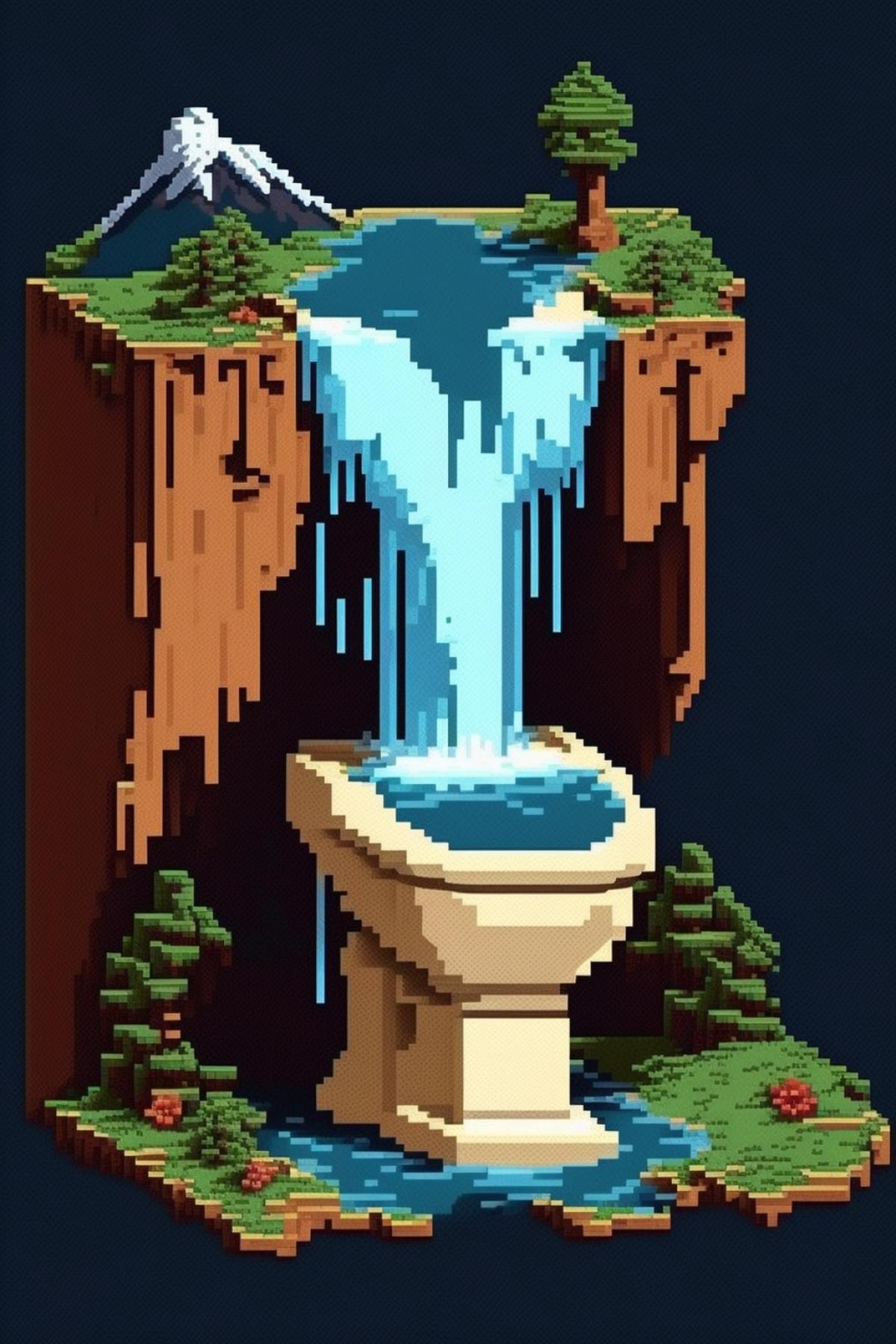 Beautiful toilet waterfall ✨ pixel art