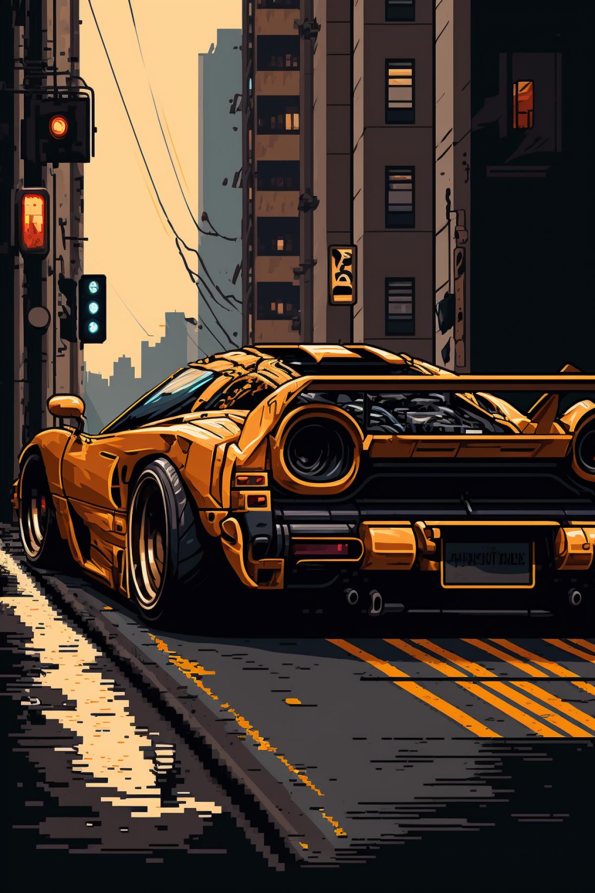 need for speed supercar, pixel art