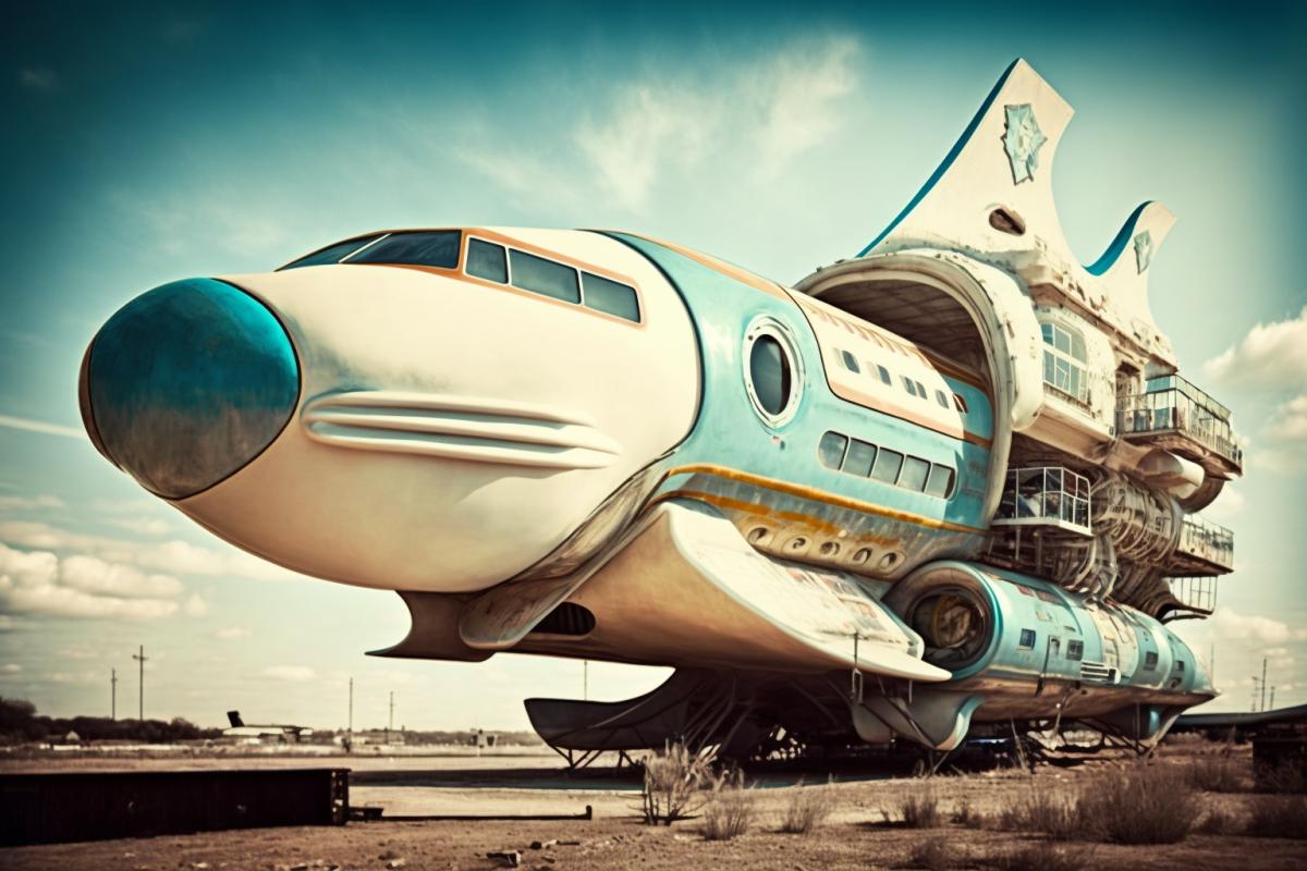 spaceship of the future, retrofuturism, professional photography