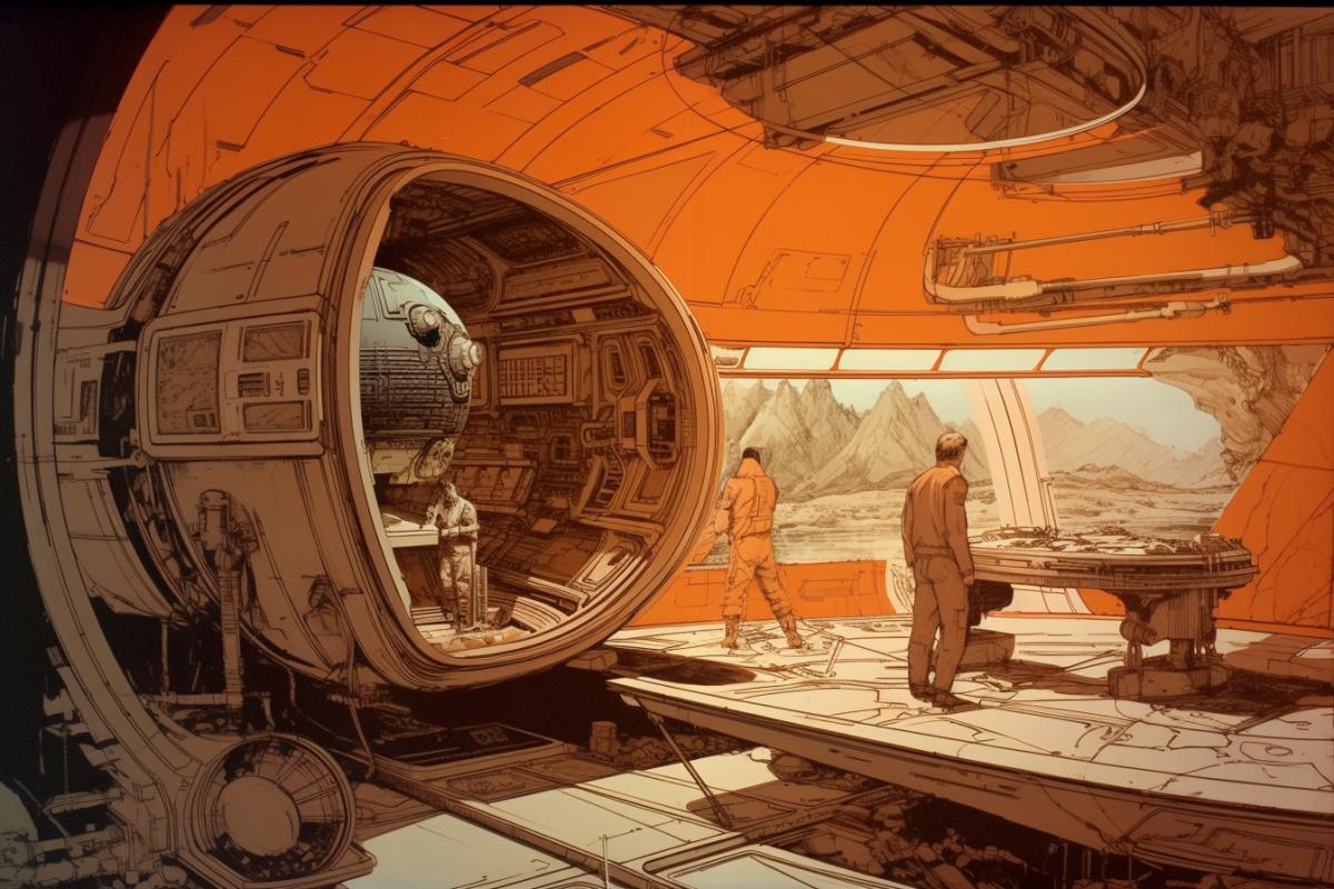 spaceship by Syd Mead retro-futurism, ultra-detailed