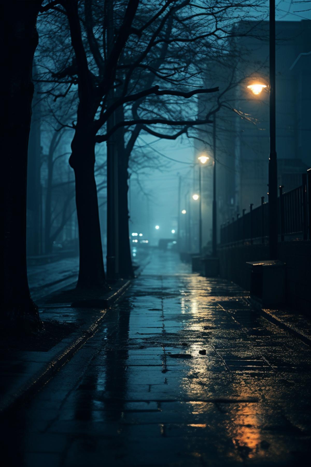 Slip into dreaming and fade into night, thoughts leak out like smooth slippery voxel nightmares, out the window onto the streets, dipping around under street lights and through the mists