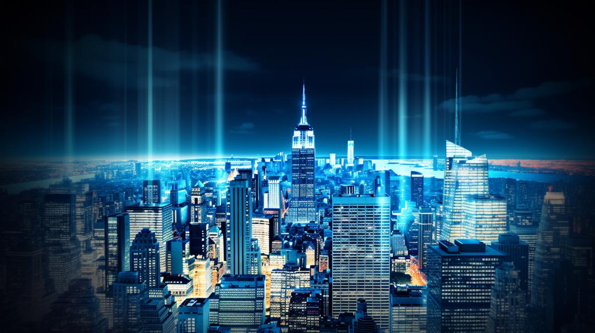 night city bright lights panorama of new york high resolution